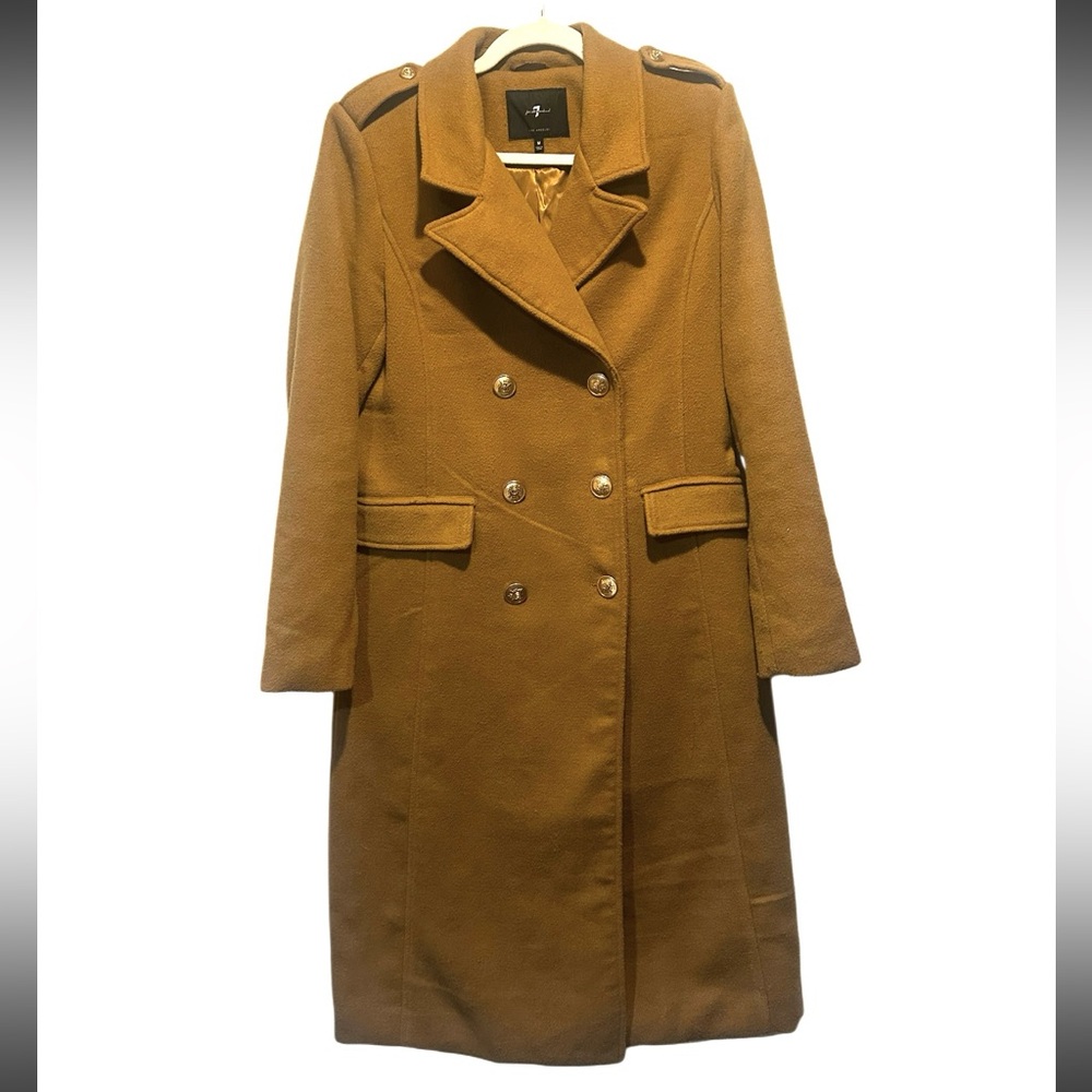 7 for All Mankind peacoat trench coat longline coat Caramel color size m